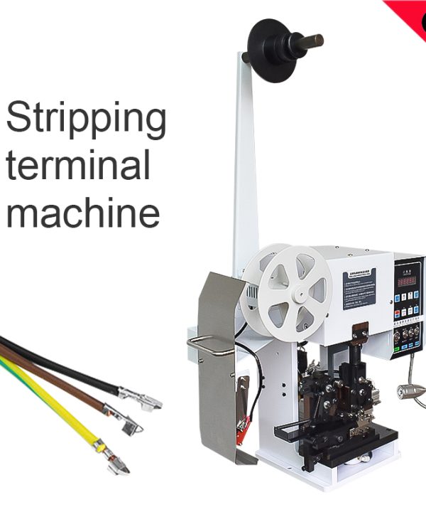 Máy bấm cos tự động Vỏ đa lõi dây tước thiết bị đầu cuối máy dải dây kết nối thiết bị khai thác khí nén kẹp terminal crimping machine