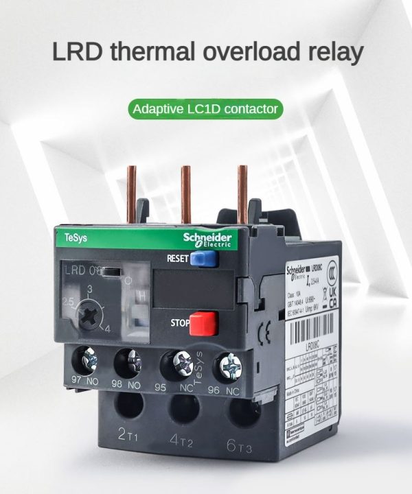 Schneider nhiệt quá tải chuyển tiếp lrd12c lrd16c lrd21c lrd32c Relay ba cực nhiệt từ chuyến đi 10A lc1d bảo vệ quá tải