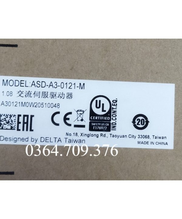 ASD-A3-0121-M Delta Servo A3 Series