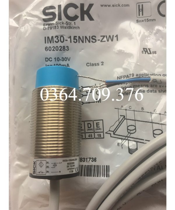 IM30-15NNS-ZW1 Công Tắc Tiệm Cận SICK Chính Hãng Hoàn Toàn Mới
