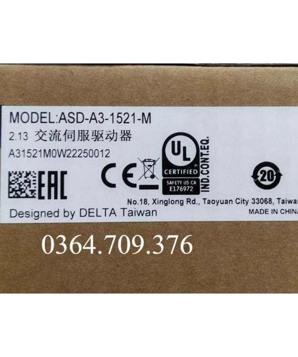 Bộ Điều Khiển Servo Delta   ASD-A3-1521-M