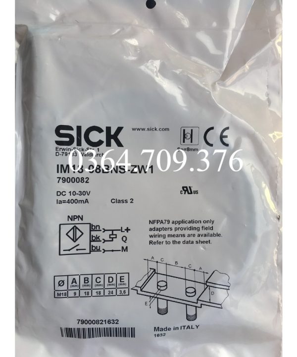 Công Tắc Tiệm Cận SICK  Nguyên Bản Hoàn Toàn Mới IM18-08BNS-ZW1 Mục Số 7900082