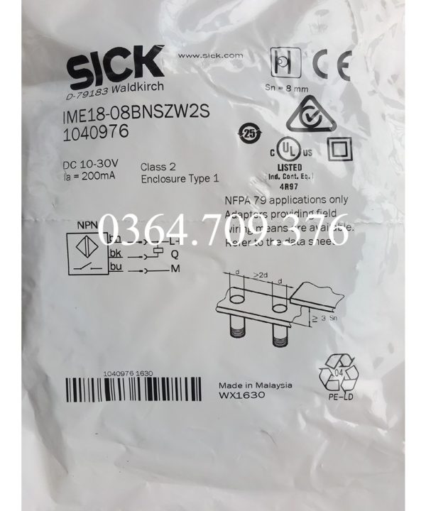 Công Tắc Tiệm Cận SICK  Nguyên Bản Hoàn Toàn Mới IME18-08BNSZW2S IME18-08NNSZW2S