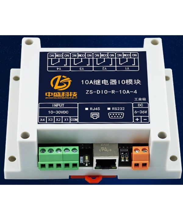 ZS-DIO-R-10A-4-RJ45 Rơle Đầu Ra Module Chuyển Mạch Output RJ45 Ethernet Mở Rộng IO Điều Khiển Từ Xa Mqtt