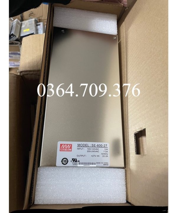 Bộ Nguồn Mean Well Taiwan  27V Chuyển Đổi Nguồn Điện 600W SE-600-27 Thang Máy Điện New